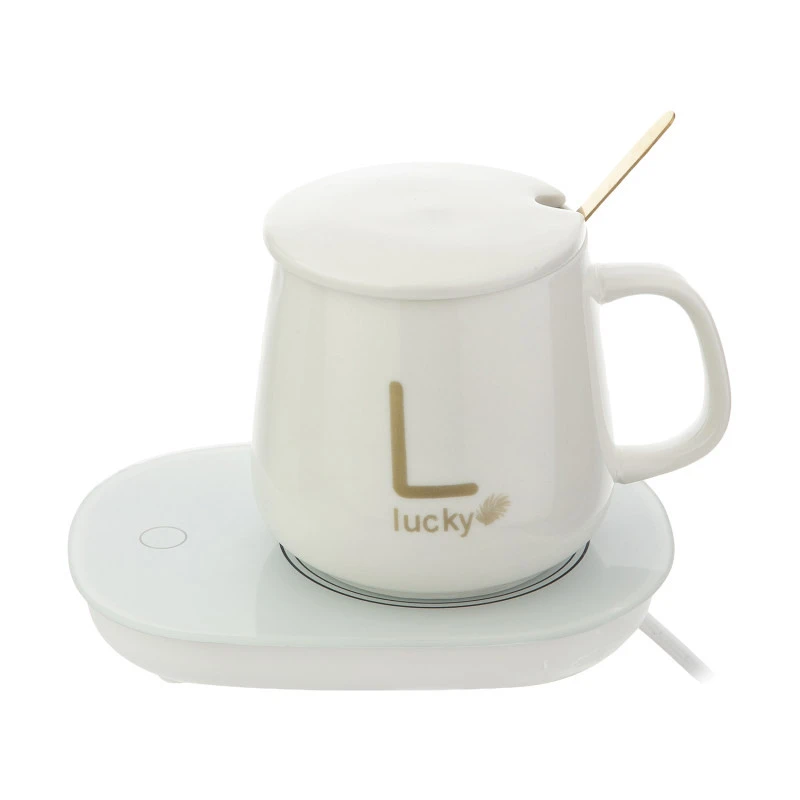 ماگ سرامیکی لاکی مدل Warmer Cup به همراه صفحه گرمکن برقی مخصوص چای و قهوه